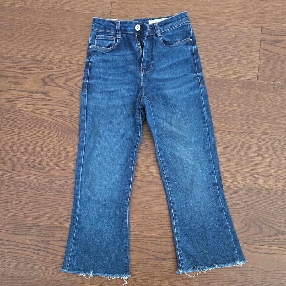 Zara Flare Wide Leg Jeans in Deep Blue